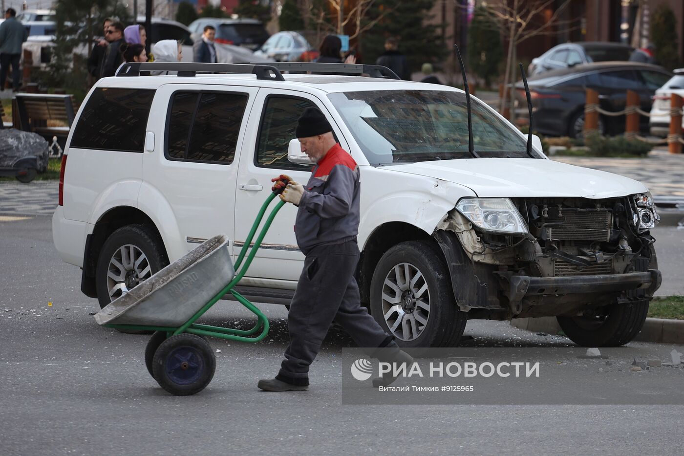 Последствия атаки беспилотников в Краснодаре