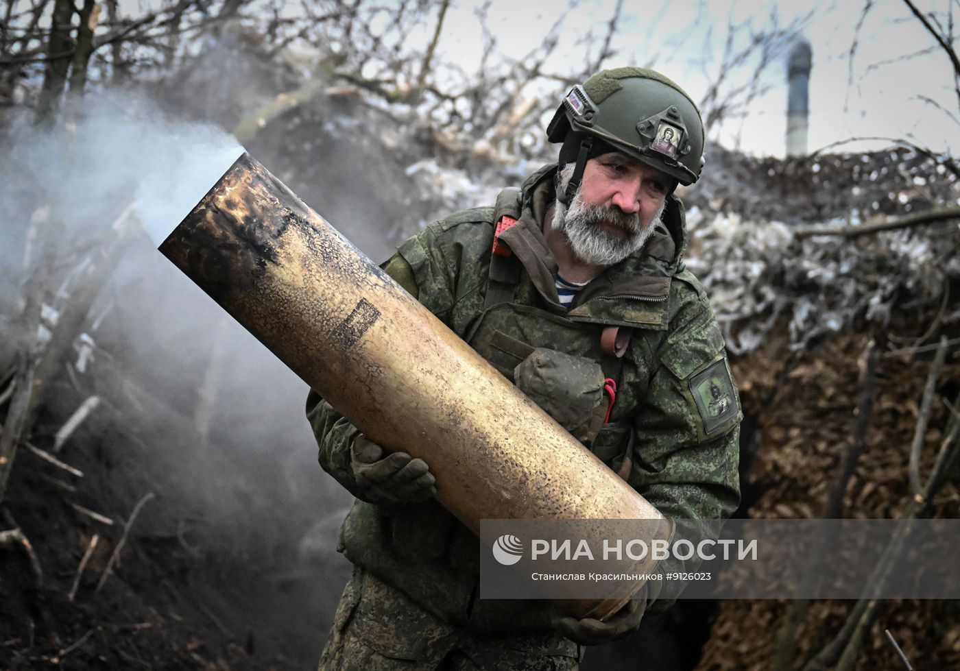 Боевая работа пушки "Гиацинт-Б" группировки войск "Центр"