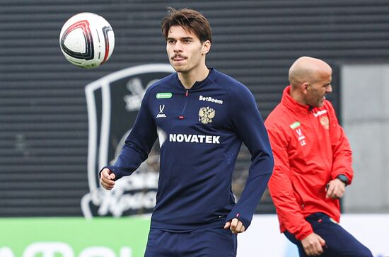 Тренировка сборной России по футболу перед матчем с Никарагуа