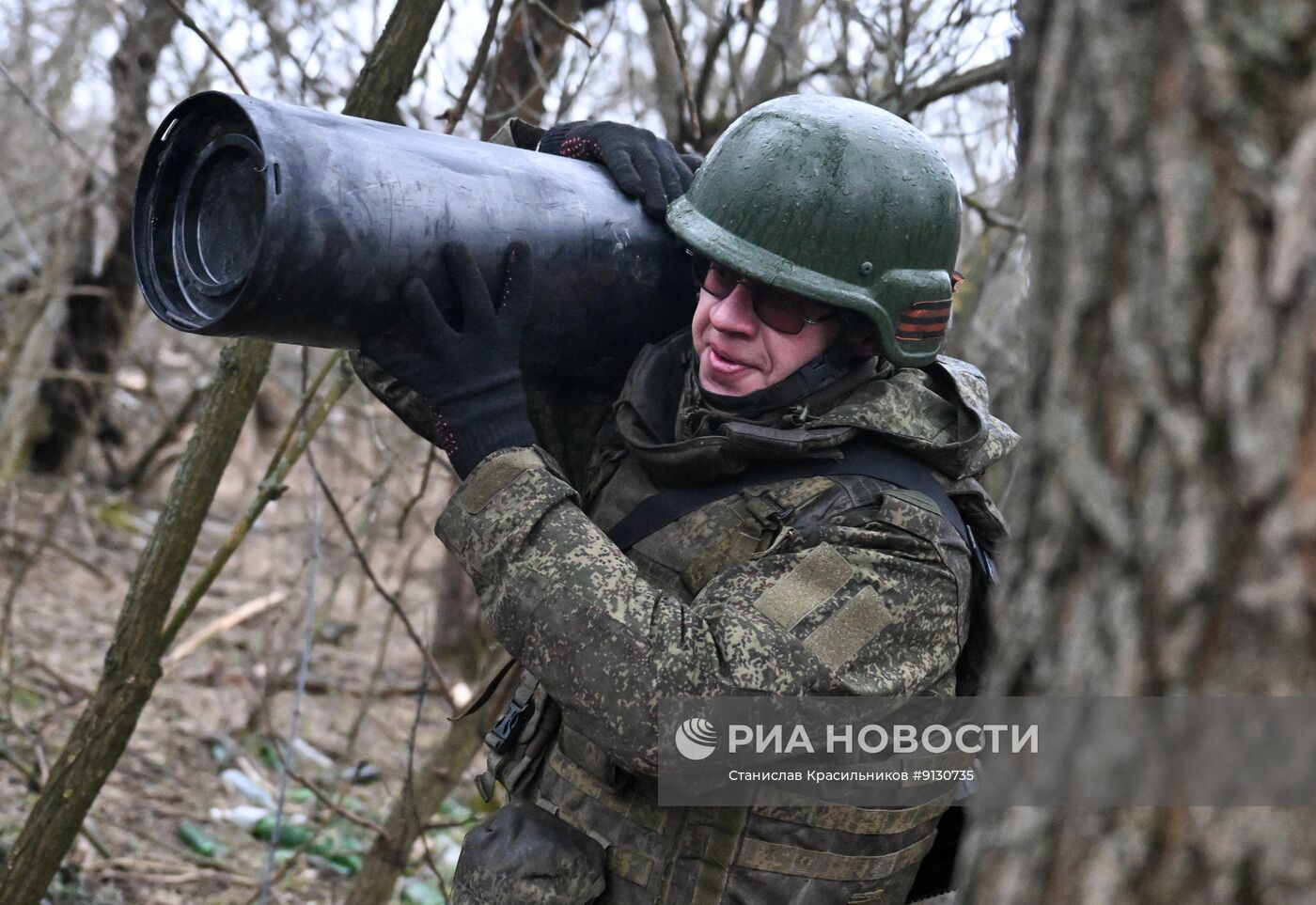 Боевая работа расчета пушки "Гиацинт-С" группировки войск "Центр" на Добропольском направлении СВО