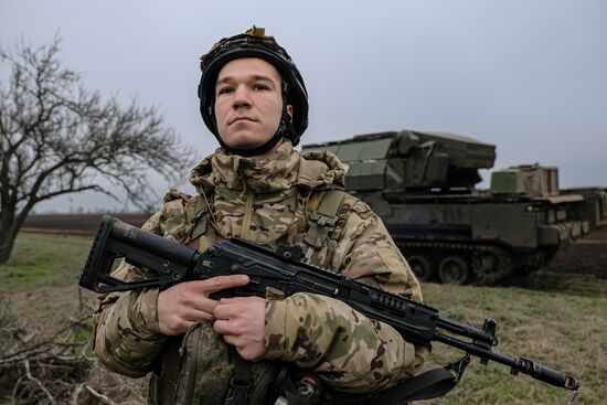 Боевая работа расчёта ЗРК "Тор-М2" на Запорожском направлении