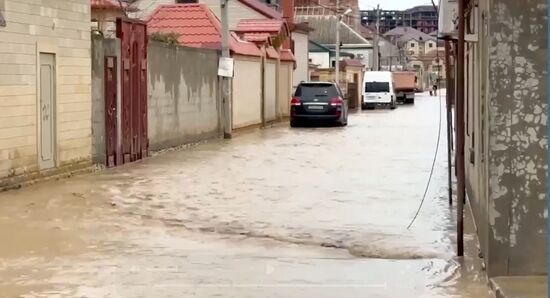 Обстановка в подтопленном районе Махачкалы