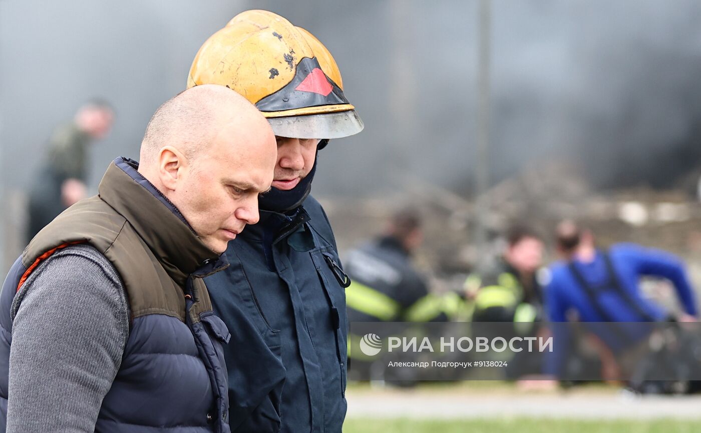 Пожар в торговом центре в Калининграде