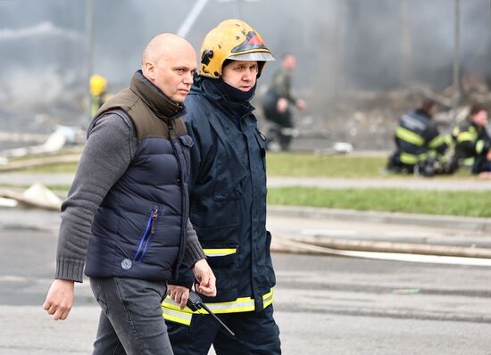 Пожар в торговом центре в Калининграде