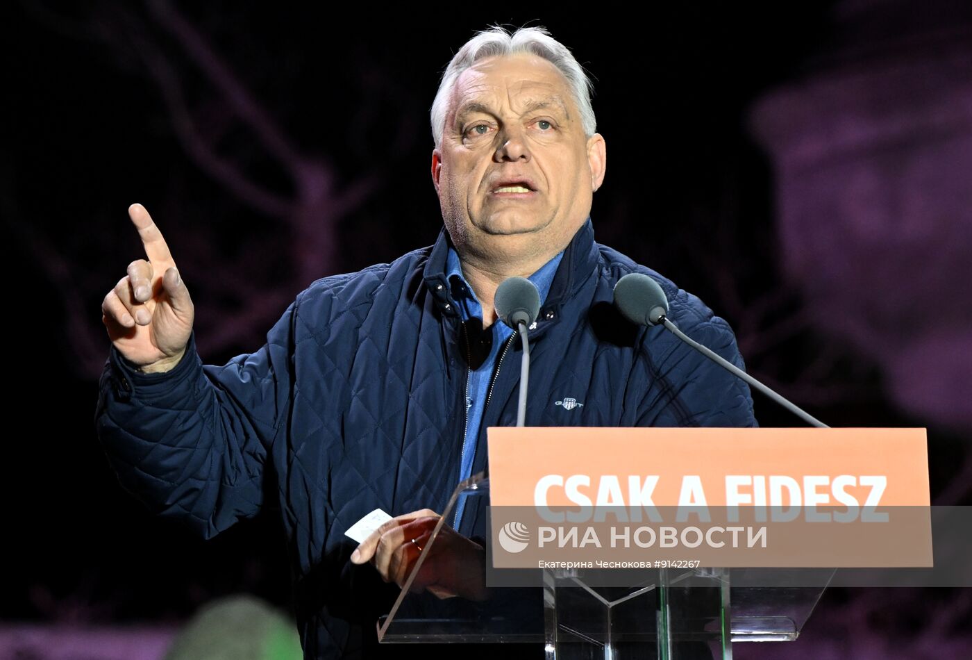 Митинг сторонников Виктора Орбана в Будапеште