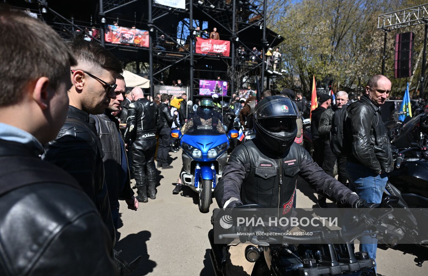 Открытие мотосезона клуба "Ночные Волки" в Москве