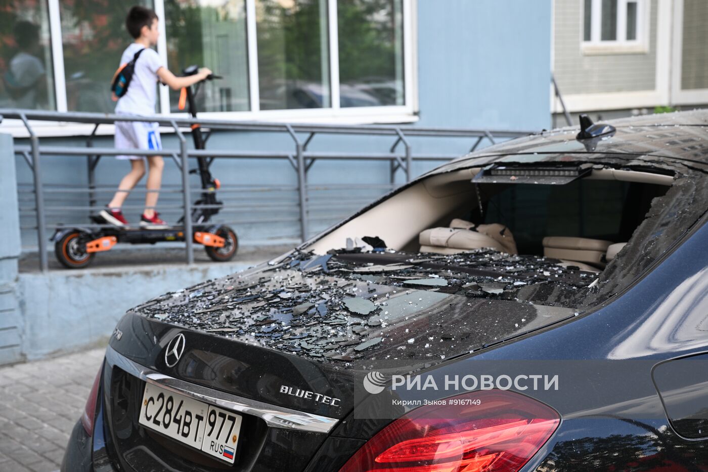 Последствия атаки БПЛА в Подмосковье