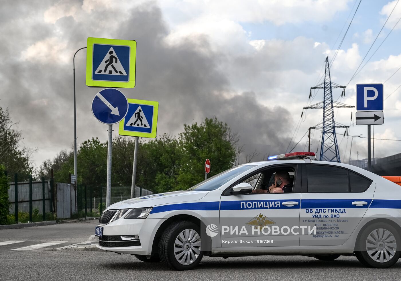 Пожар на стройплощадке на востоке Москвы