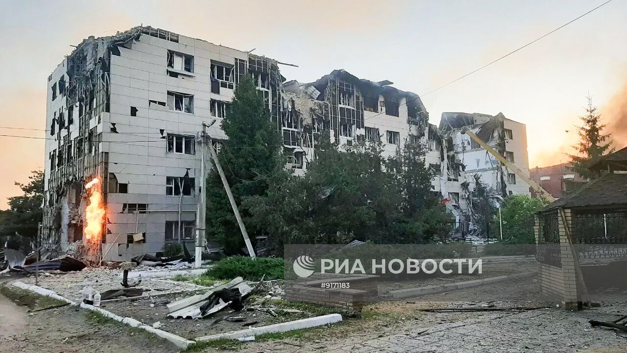 Последствия беспилотной атаки ВСУ в Старобельске (ЛНР)