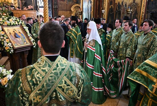 Патриаршее служение в праздник Святой Троицы