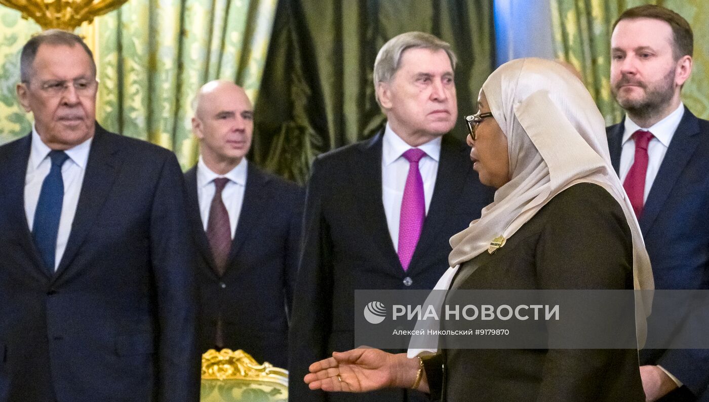 Встреча президента РФ Владимира Путина и президента Танзании Самии Сулуху Хассан