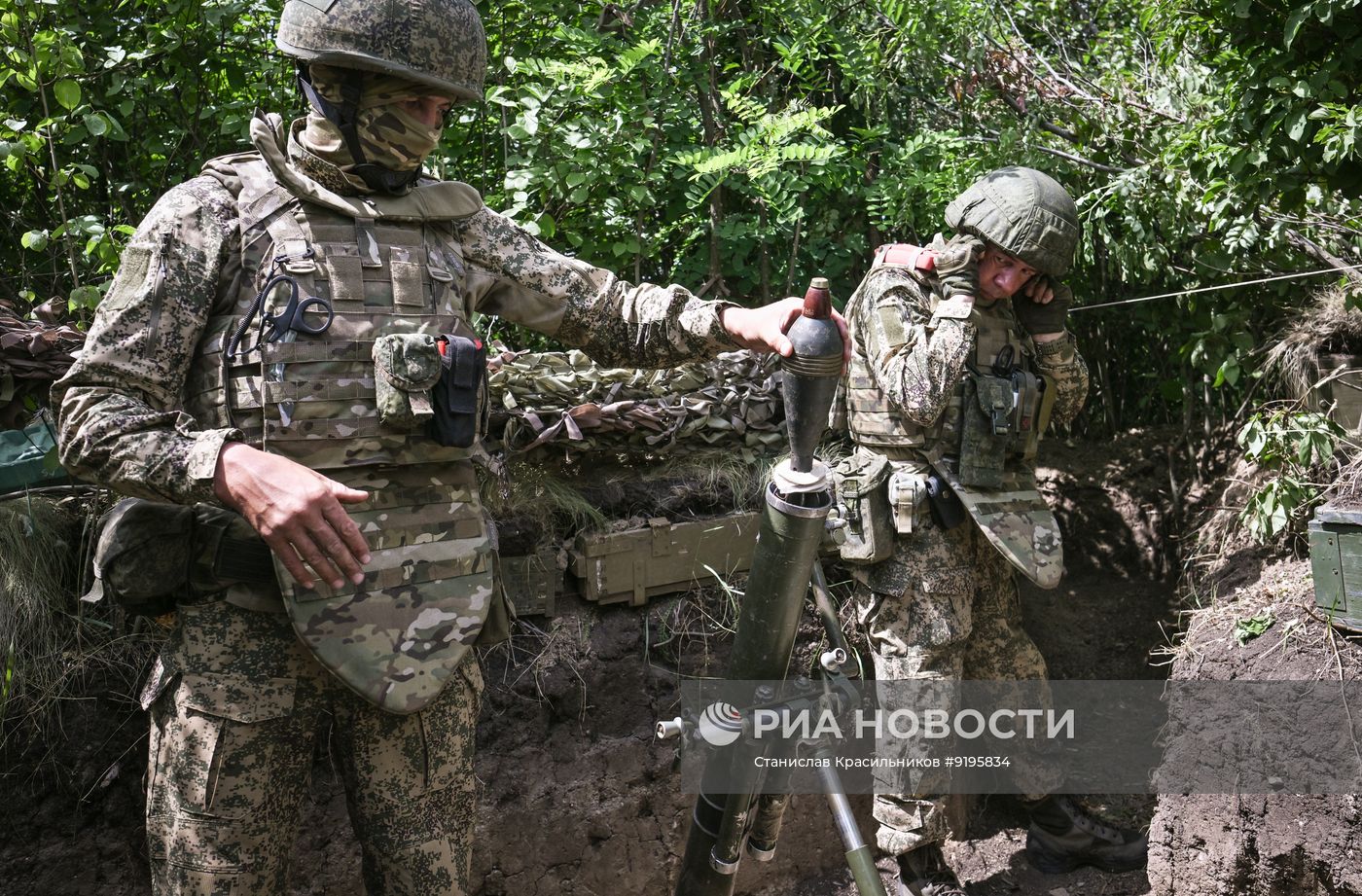 Боевая подготовка минометных расчетов группировки войск "Центр" на Днепропетровском направление СВО