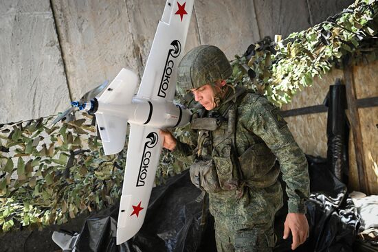 Боевая работа расчета БПЛА "Сокол-И" группировки войск "Центр" на Добропольском направлении СВО