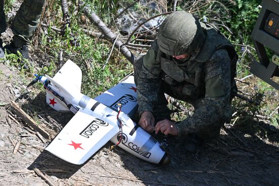 Боевая работа расчета БПЛА "Сокол-И" группировки войск "Центр" на Добропольском направлении СВО