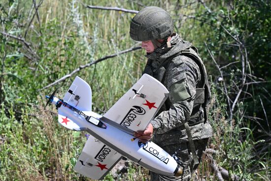 Боевая работа расчета БПЛА "Сокол-И" группировки войск "Центр" на Добропольском направлении СВО