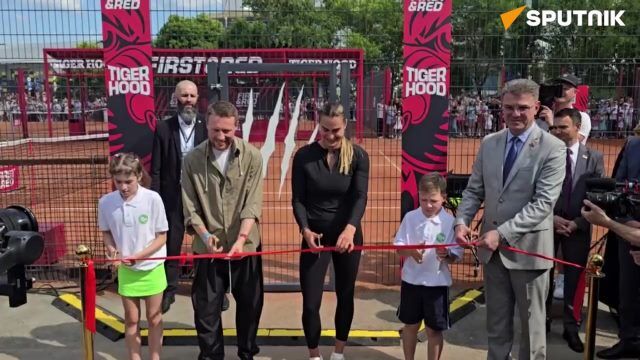 Кадры с торжественного открытия новых кортов Tigerhood × First&Red в Минске
