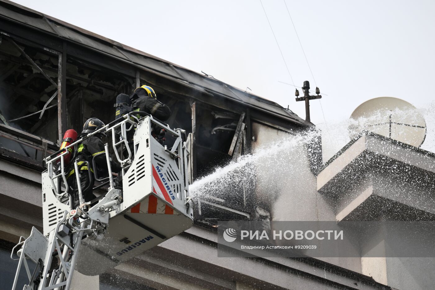 Пожар в центре Москвы