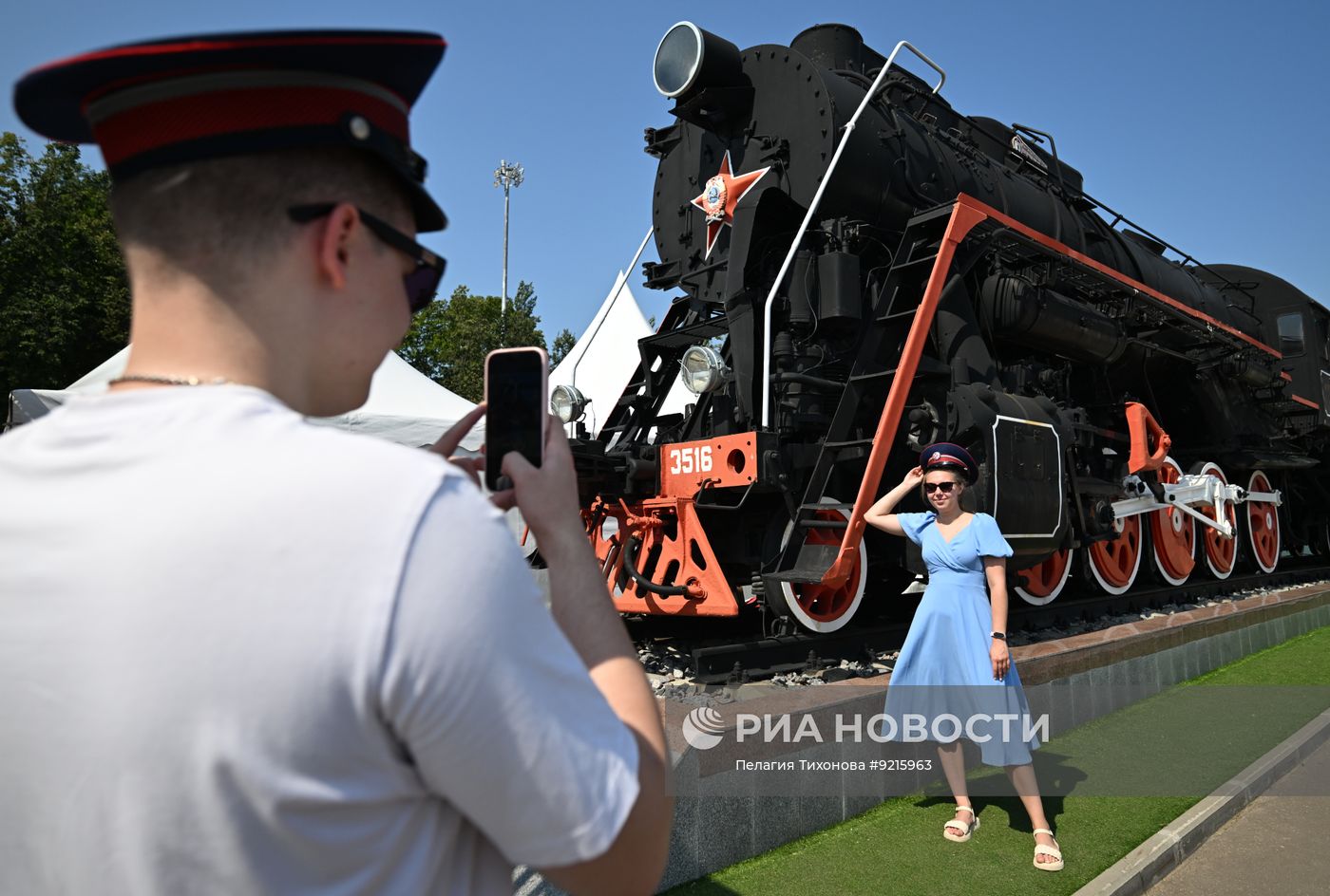 Празднование Дня железнодорожника в Москве
