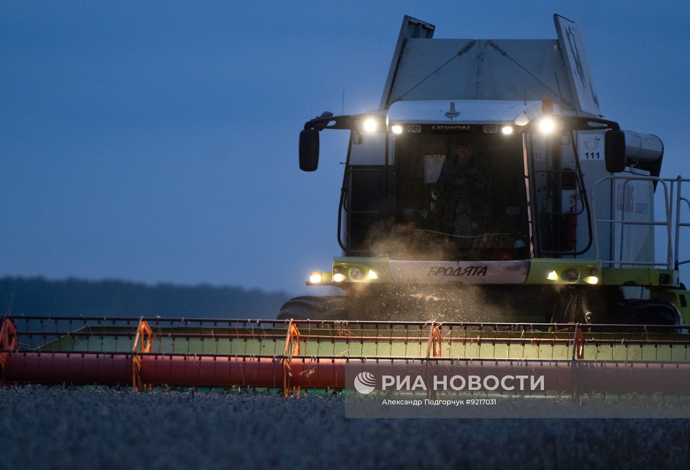 Уборка пшеницы в Калининградской области
