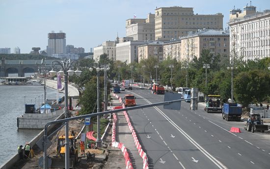 Благоустройство Фрунзенской набережной в Москве