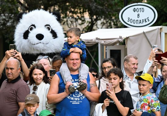 День рождения панды Катюши в Московском зоопарке 