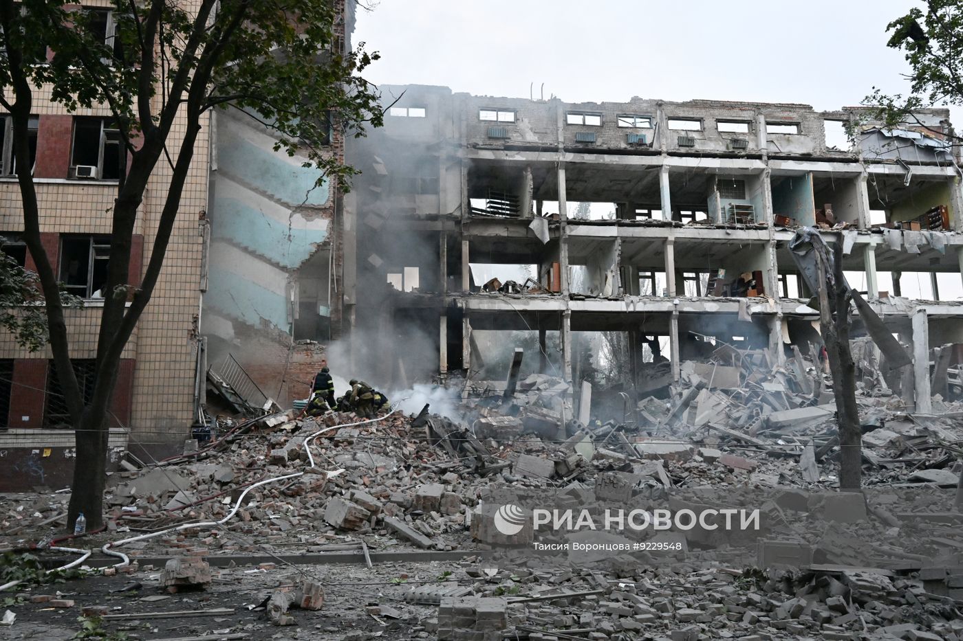 Последствия обстрела Донецка