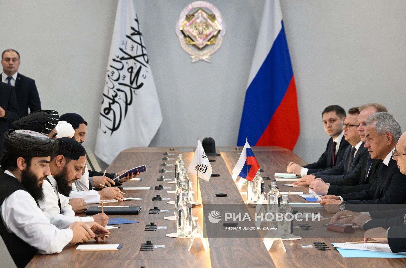 Встреча секретаря Совета Безопасности РФ Шойгу и главы МИД Исламского Эмирата Афганистана Моттаки