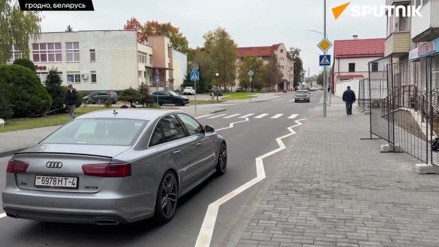 В Гродно появилась единственная в Беларуси кривая разметка