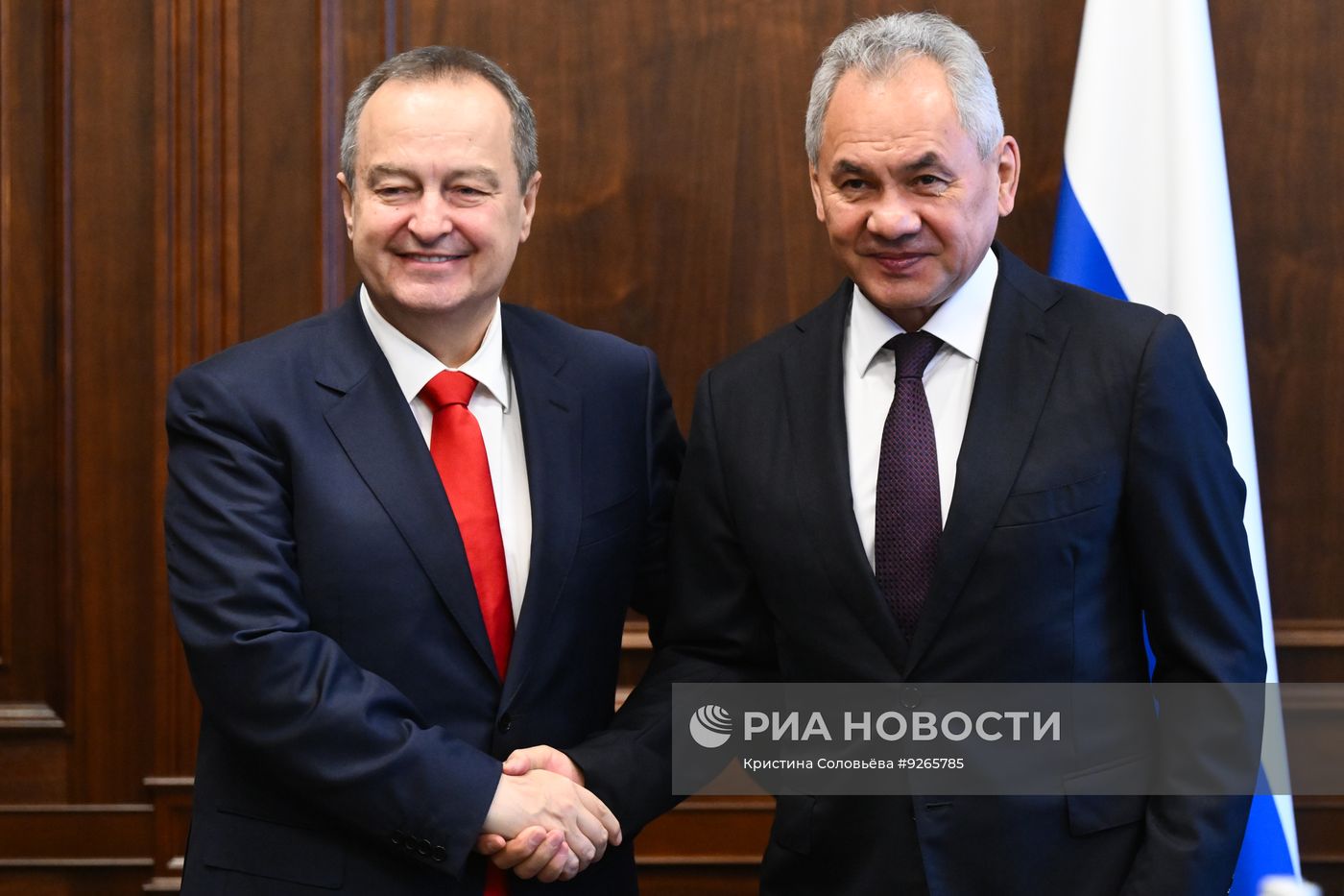 Встреча секретаря Совета Безопасности РФ Шойгу и вице-премьера, главы МВД Сербии Дачича