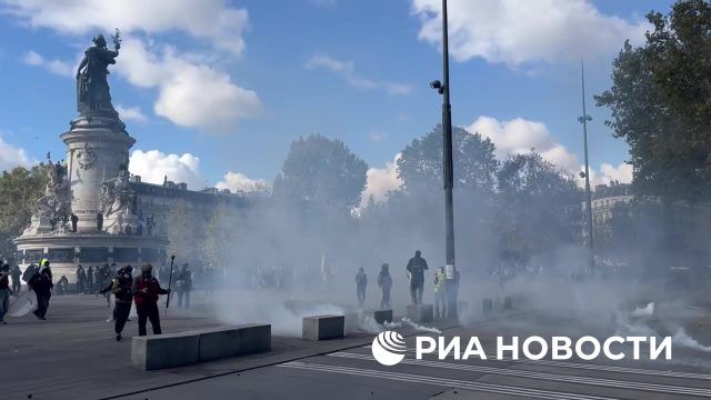 Полиция применила гранаты со слезоточивым газом против демонстрантов в Париже