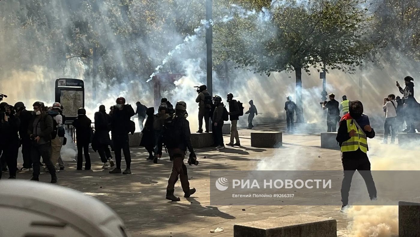Акции протеста в Париже