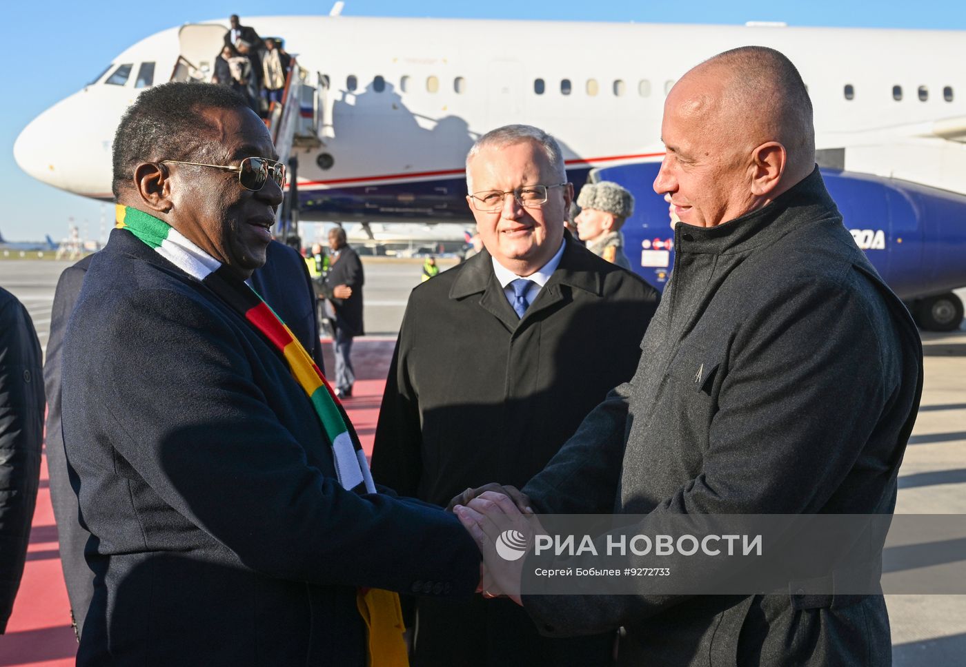 Прибытие президента Зимбабве Эммерсона Дамбудзо Мнангагва в Москву