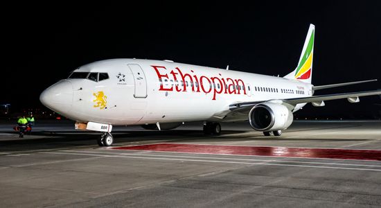 Самолет премьер-министра Эфиопии Абия Ахмеда, прибывшего в Москву для участия в III Саммите и форуме "Россия - Африка". Место: Россия, Москва. Автор: Михаил Сербин/РИА Новости. Прибытие премьер-министра Эфиопии Абия Ахмеда в Москву